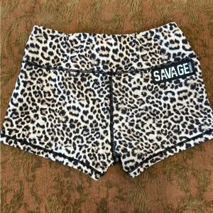 Savage leopard workout shorts. Size small. Excellent condition.